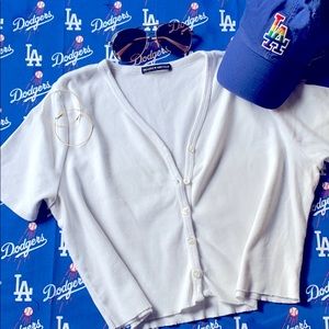 White button down crop top